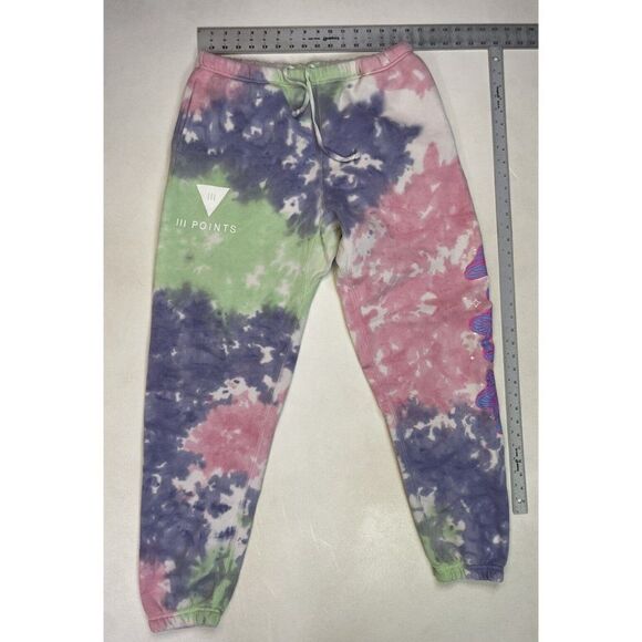 III Points 3 Mushroom Graphic Sweatpants Men Large Multicolor Tie Dye Music - Picture 7 of 7